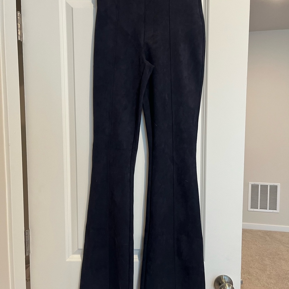 Spanx blue velvet Flared Pants